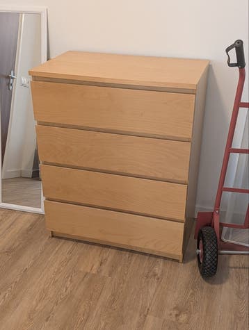 IKEA MALM Commode met 4 lades - Lichtbruin