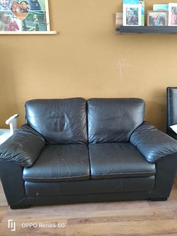 Comfortabele 2-zitsbank van leer