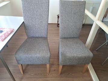 Set van 2 grijze eetkamerstoelen