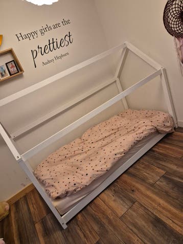 Eenpersoons huisbed 90x200 cm - Wit