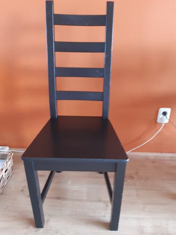 4 Ikea eetkamerstoelen, zwart, merk Kaustby
