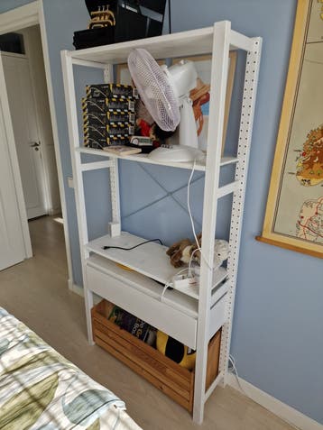 IKEA Ivar - Witte open kast met lade en planken
