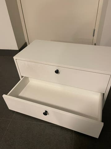 Wit ladekastje met 2 laden