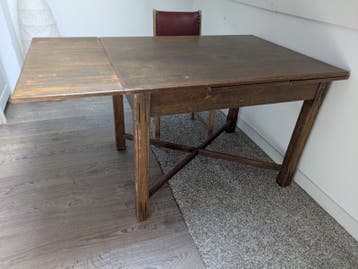 Eiken uitschuifbare tafel met stoel / GRATIS
