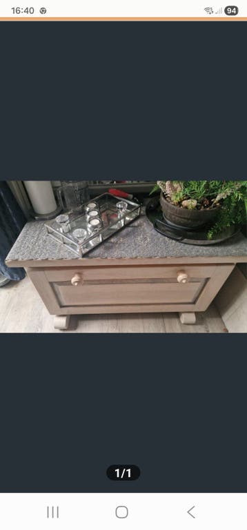 GRATIS kastje met klep white wash kleur