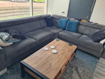 Hoekbank afm 260x285 kleur antraciet