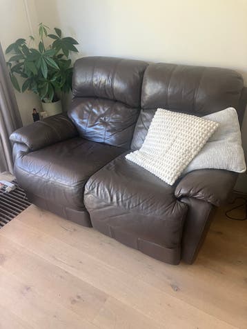 Leren relax bank 2x 2 zits