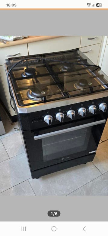 GRATIS! Wiggo gasfornuis WO-E639R zwart
