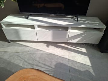 Gebruikt TV-meubel wit, 39,5x49,5x180 cm