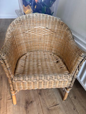 Vintage rotan kinderstoeltje