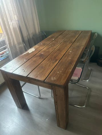 GRATIS Eettafel van steigerhout (180x80x78 cm)