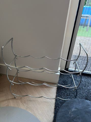 Metalen wijnrk 3 hoog voor 12 flessen