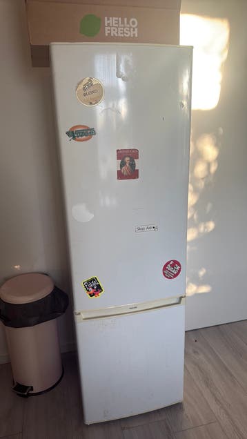 Koelkast en vriezer combinatie. Werkend maar niet perfect.