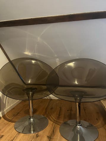 Set van 2 kui stoelen - transparant grijs