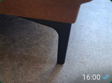 Cognac kleurige bank met lounge gedeelte - 300cm