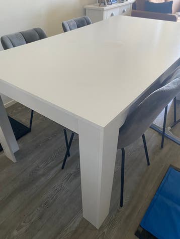 Witte eettafel 160x90