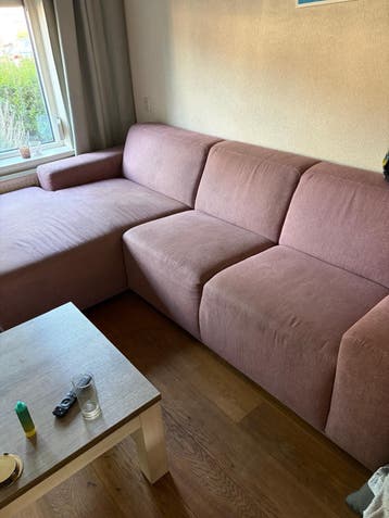 Ruime hoekbank met longchair - Pronto 5 jaar oud