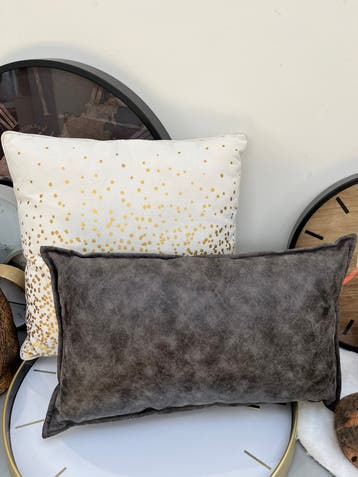 ==Nieuw== Decoratief kussen -lijkt leder- kleur: antraciet
