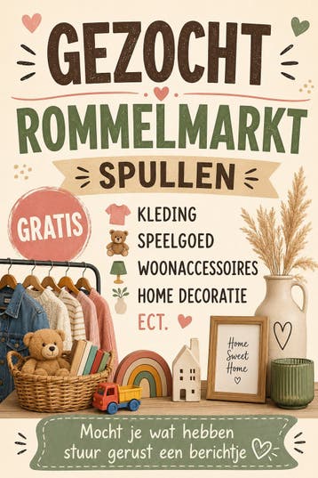 Gezocht Rommelmarkt spullen