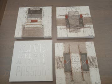 Gratis 4 schilderijen 30x30 cm