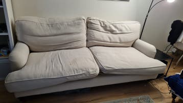 GRATIS Comfortabele 2-zitsbank, lichtbeige stof