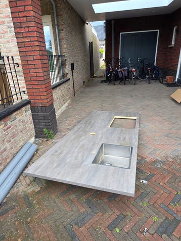 Gratis Keukenblad eiland en blad keukenkast