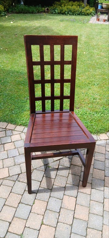 Gratis!! 6 x teak houten eetkamerstoelen, keuken stoelen