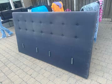 Hoofdbord voor tweepersoonsbed - Zwart gestoffeerd