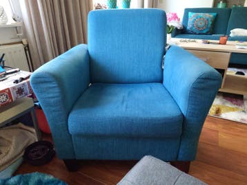 Comfortabele blauwe fauteuil