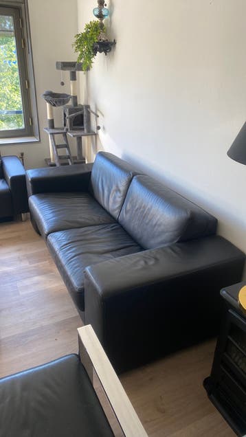 Gratis lederen bank zwart