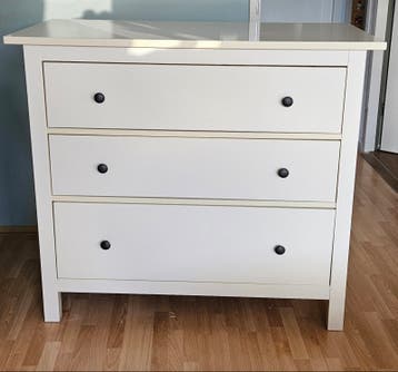 Witte ladekast met 3 laden