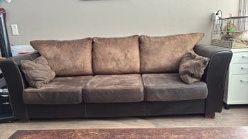 Comfortabele 3-zits bank, bruin leer