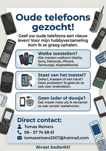 Oude (smart)telefoons gezocht!