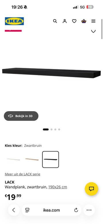 GRATIS Wandplank Ikea 190x26, zeer goed, incl. ophangsysteem