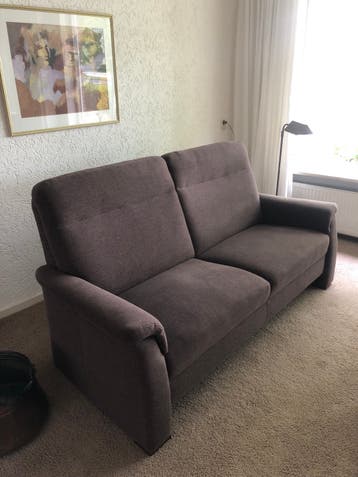 Comfortabele tweepersoonsbank - Bruin - D 80 B 185 H 44/95