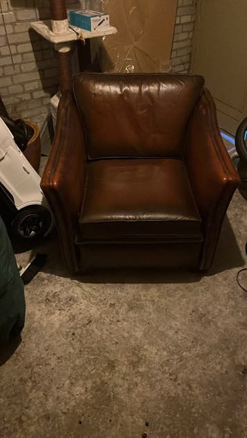 Comfortabele Leren Fauteuil - Bruin