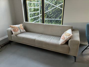 Comfortabele 3-zits bank, beige stof