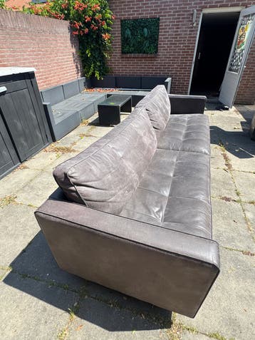 Zwarte Leren Bank - Comfortabel en Stijlvol