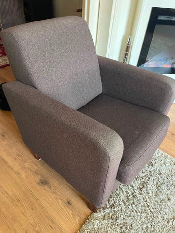 Comfortabele stoffen fauteui/stoel Grijs