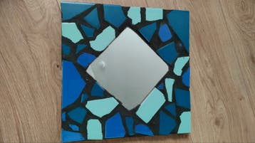 mozaïek spiegel in blauwtinten