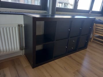 IKEA Expedit kallax Kast - Zwartbruin met deuren en lades