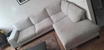 Comfortabele Hoekbank - Lichtgrijs Stof