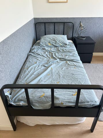 Eenpersoonsbed met metalen frame - Zwart gratis ophalen