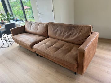 Comfortabele bruine leren bank - 3/4 zits