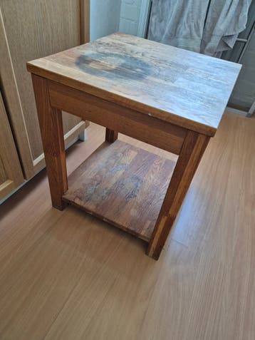 Massief houten bijzettafel 40x40x47 cm