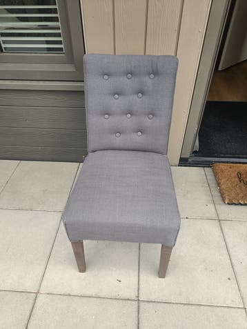 Set van 4 grijze stoffen eetkamerstoelen - Zo goed als nieuw
