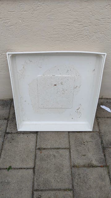 Witte kunststof wasmachine lekbak 70x70