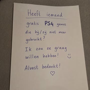 Gratis PS4 games en controller gezocht!