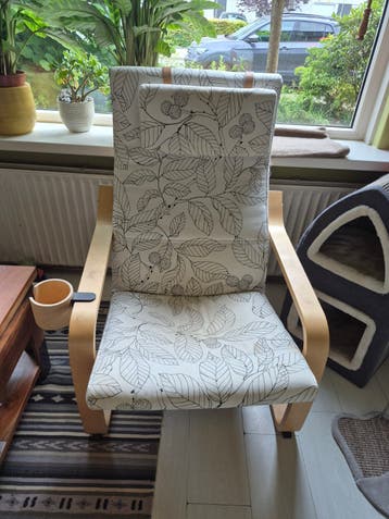 Poäng fauteuil frame + kussen + bekerhouder
