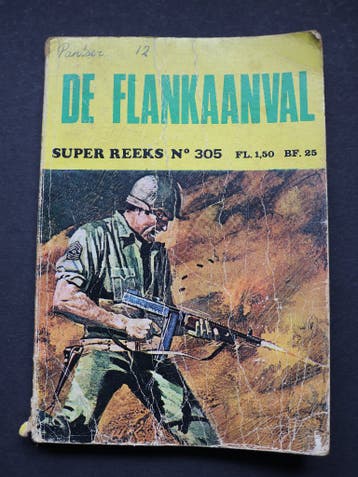 Oude mini strip boek De Flankaanval Super reeks.